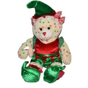 BUILD A BEAR Christmas Holiday Sugar Cookie Plush Sprinkle  Bear 18” w outfit